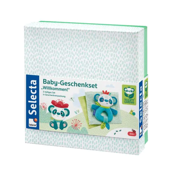 Schmidt Spiele TULIP'S GARDEN by SELECTA Soft Toy: Baby-Geschenkset, Willkommen!, 3-teilig Fabrikladen