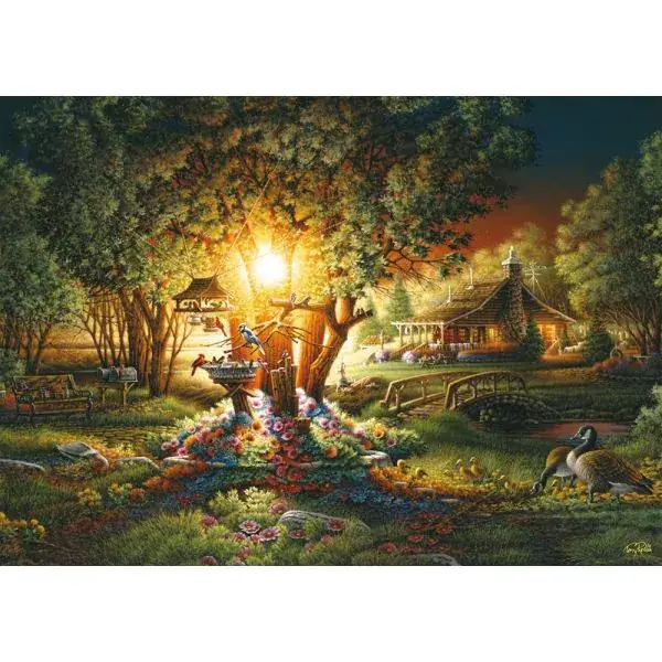 Schmidt Spiele Terry Redlin: Prächtiges Frühlingsleuchten, 1.000 Teile Puzzle Begrenztes Angebot