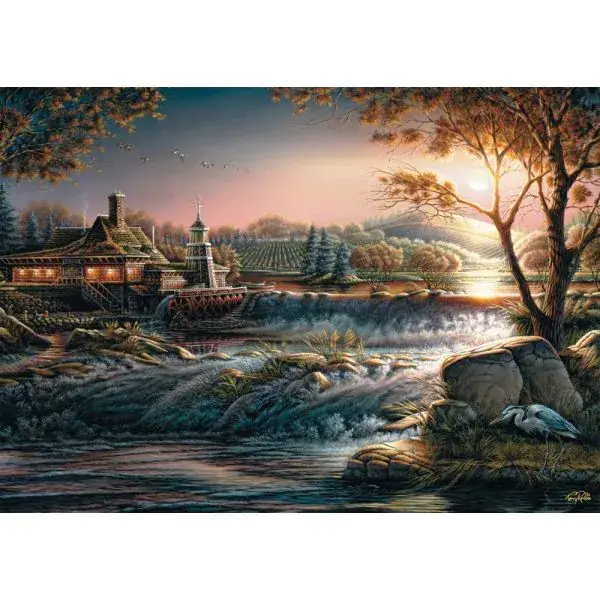 Schmidt Spiele Terry Redlin: Lichter in der Wildnis, 1.000 Teile Puzzle Exklusivangebot