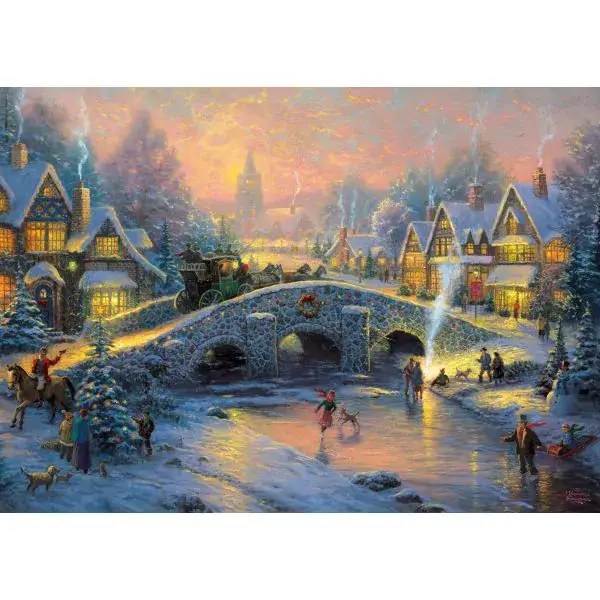 Schmidt Spiele Thomas Kinkade: Painter of Light - Winterliches Dorf, 1.000 Teile Puzzle Neueste Mode