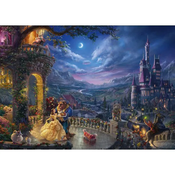 Schmidt Spiele Thomas Kinkade: Painter of Light - Disney, Die Schöne und das Biest - Tanz im Mondlicht, 1.000 Teile Puzzle VIP-Rabatte