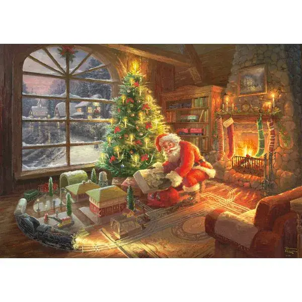 Schmidt Spiele Thomas Kinkade Studios: Painter of Light - Der Weihnachtsmann ist da! - Limited Edition, 1.000 Teile Puzzle Begrenzte Freigabe