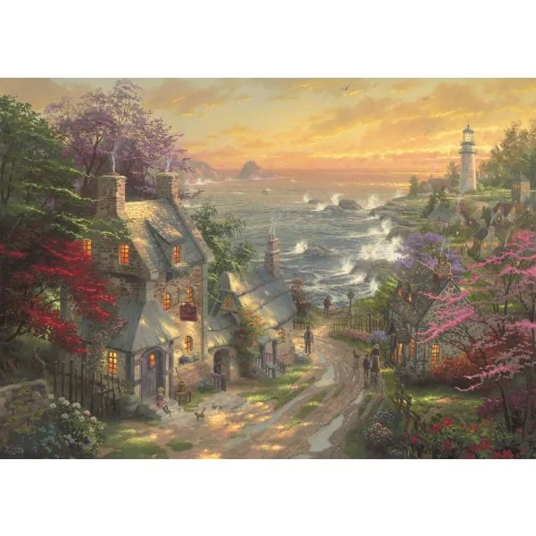 Schmidt Spiele Thomas Kinkade: Dörfchen am Leuchtturm, 3.000 Teile Puzzle Letzte 3 Tage