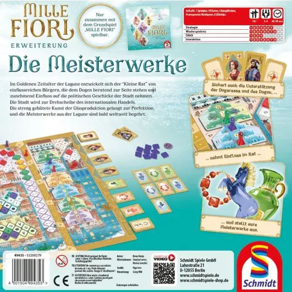 Schmidt Spiele Mille Fiori, Die Meisterwerke – Erweiterung , Familienspiel Vierteljährliche Förderung