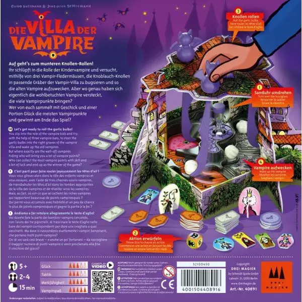Schmidt Spiele Drei Magier®: Die Villa der Vampire, Kinderspiel Fabrikladen