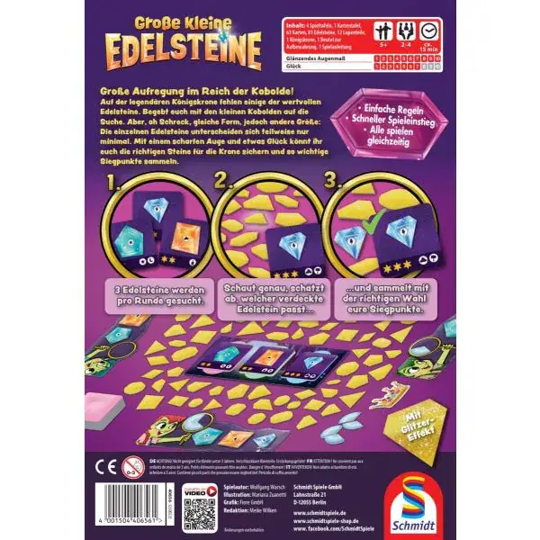 Schmidt Spiele Große kleine Edelsteine, Kinderspiel Versandkostenfrei