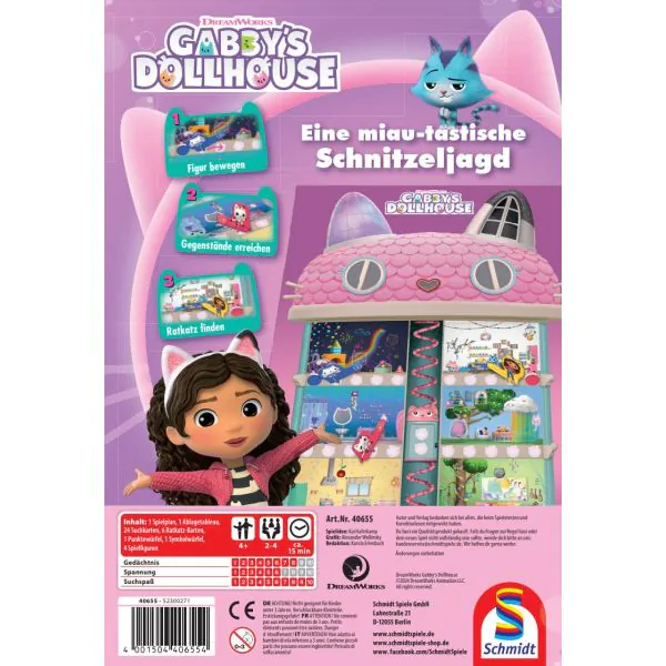 Schmidt Spiele Gabby's Dollhouse: Eine miau-tastische Schnitzeljagd, Kinderspiel Großer Ausverkauf