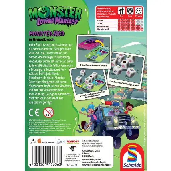 Schmidt Spiele Monster Loving Maniacs: Monsterjagd in Gruselbruch, Kinderspiel Online Shopping