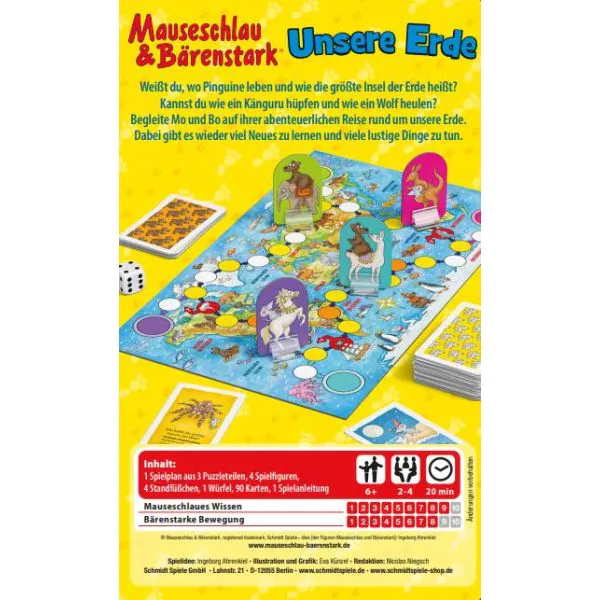 Schmidt Spiele Mauseschlau & Bärenstark: Unsere Erde, Reisespiel in der Metalldose Exklusivangebot