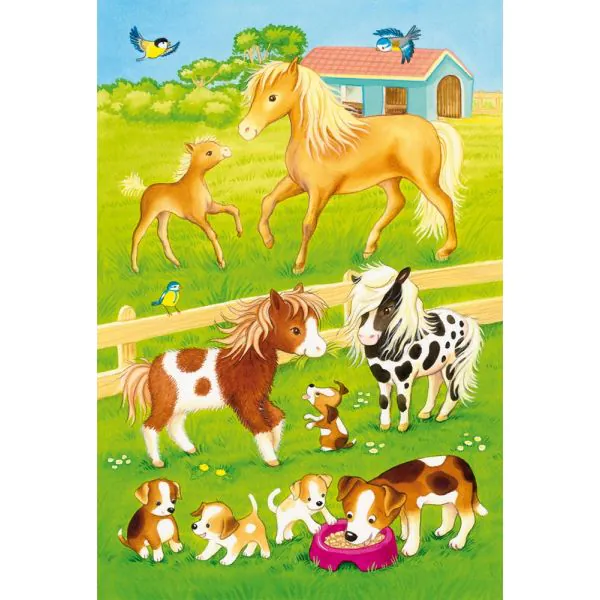 Schmidt Spiele Niedliche Haustiere, 3 x 24 Teile Kinderpuzzle Räumungsverkauf
