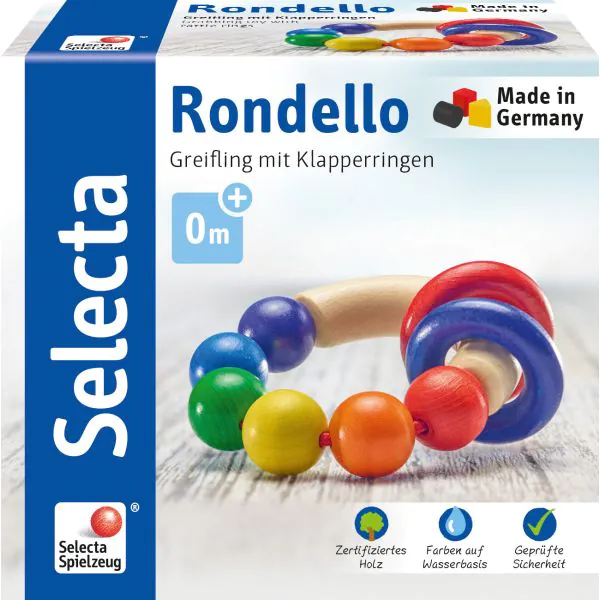 Schmidt Spiele Rondello, Greifling aus Holz, 7,5 cm Letzte 3 Tage
