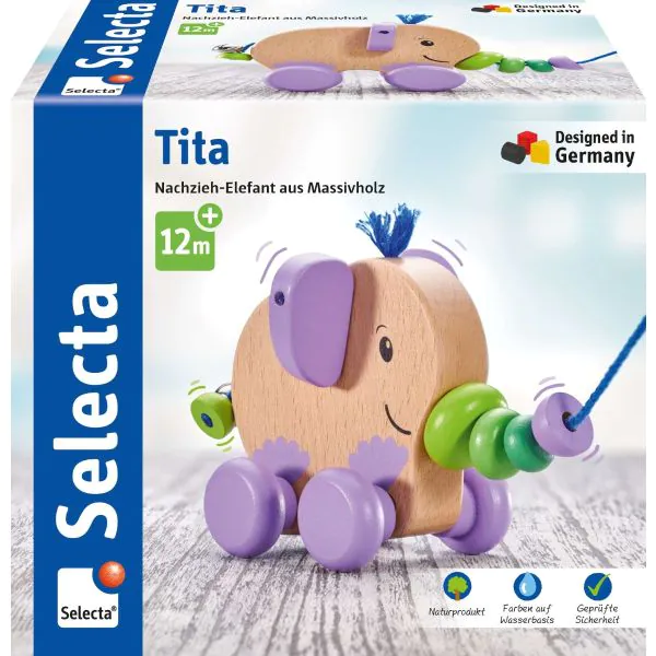 Schmidt Spiele Tita, Nachziehspielzeug aus Holz, 14 cm Zeitbegrenzte Promotion