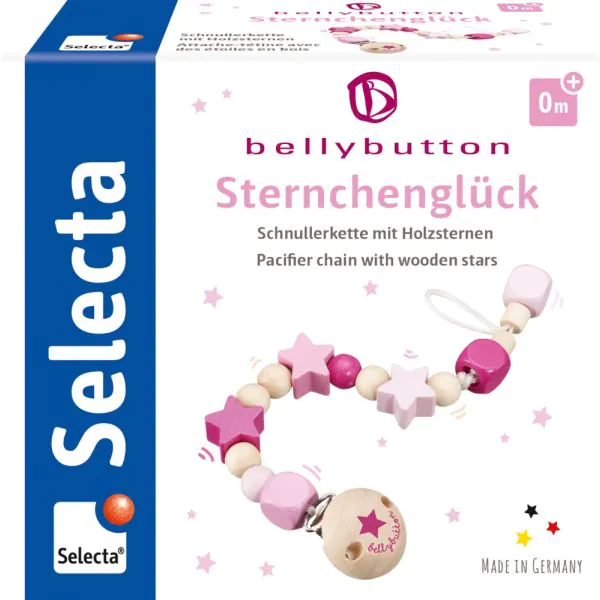 Schmidt Spiele bellybutton: Schnullerkette Sternchenglück rosa Fabrikpreis