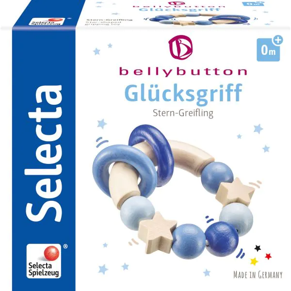 Schmidt Spiele bellybutton: Glücksgriff blau, Greifling aus Holz, 7,5 cm Günstig kaufen
