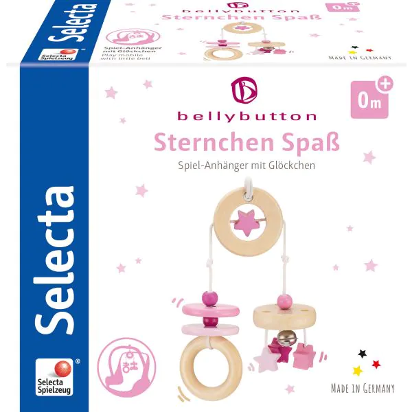 Schmidt Spiele bellybutton: Sternchen Spaß, Minitrapez, Mobile aus Holz, Rosa, 15,5 cm Versandkostenfrei