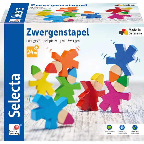 Schmidt Spiele Zwergenstapel, Stapelspielzeug aus Holz, 7 Stück Neueste Mode