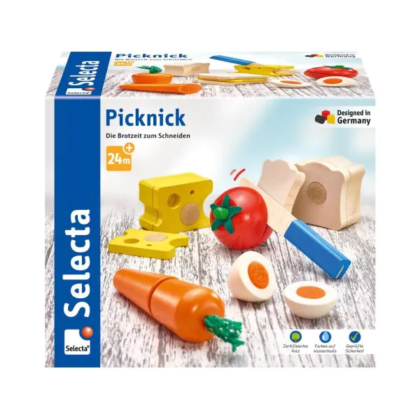 Schmidt Spiele Picknick, Klett und Schneidespielzeug aus Holz, 13 Teile JETZT KAUFEN