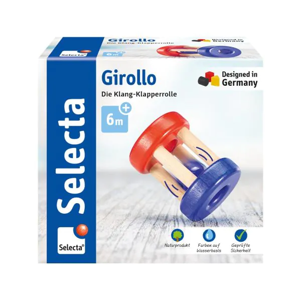 Schmidt Spiele Girollo, Greifspielzeug, Die Klang-Klapperrolle aus Holz, 7cm Black Friday Preise
