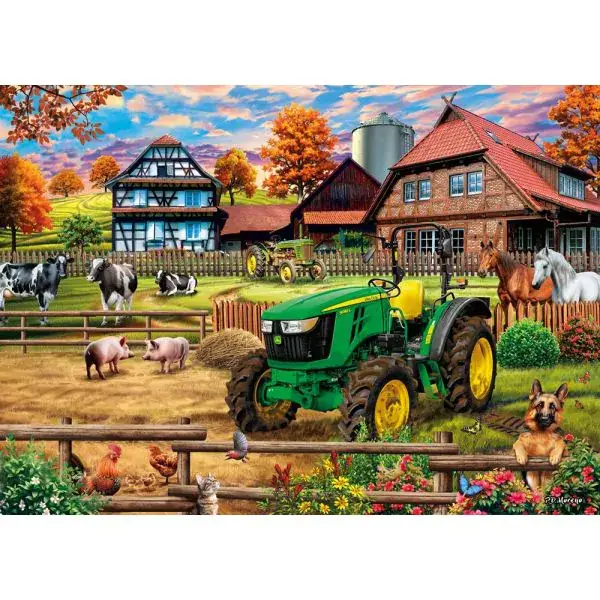 Schmidt Spiele John Deere: Bauernhof mit Traktor 5050E, 1.000 Teile Puzzle Outlet