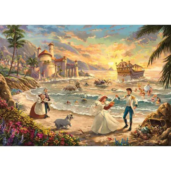 Schmidt Spiele Thomas Kinkade Studios: Disney Dreams Collection - The Little Mermaid Celebration of Love (Arielle, die Meerjungfrau), 1.000 Teile Puzzle Kostenloser Versand