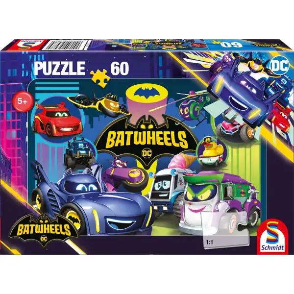 Schmidt Spiele DC Batwheels: Batmobile gegen Legion der Düser, 60 Teile Kinderpuzzle Günstig kaufen