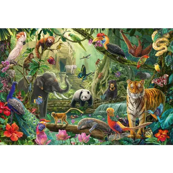 Schmidt Spiele Bunte Tierwelt im Dschungel, 100 Teile Kinderpuzzle Flash Sale