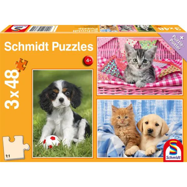 Schmidt Spiele Meine liebsten Haustierbabys, 3 x 48 Teile Kinderpuzzle Black Friday