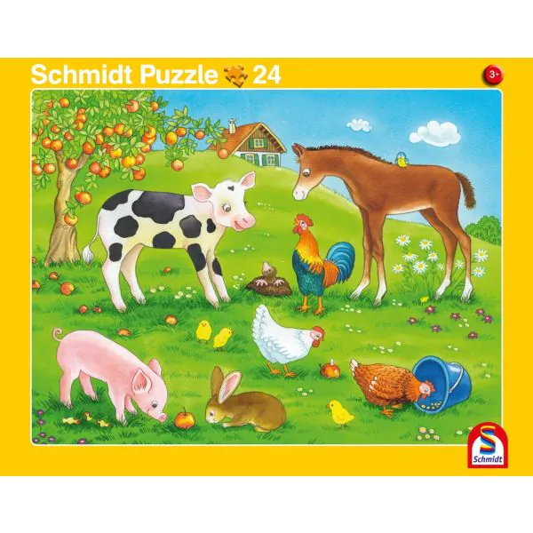 Schmidt Spiele 2 Kinder Rahmenpuzzle, 16 Teile Kuschelige Tierfreunde, 24 Teile Niedliche Tierkinder Cyber Monday