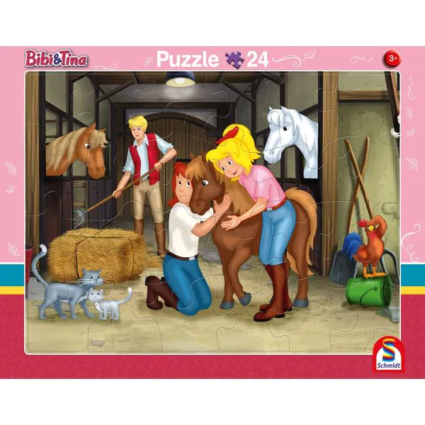 Schmidt Spiele Bibi & Tina: 2 Kinder Rahmenpuzzle, 24 Teile/ 40 Teile Osterangebot