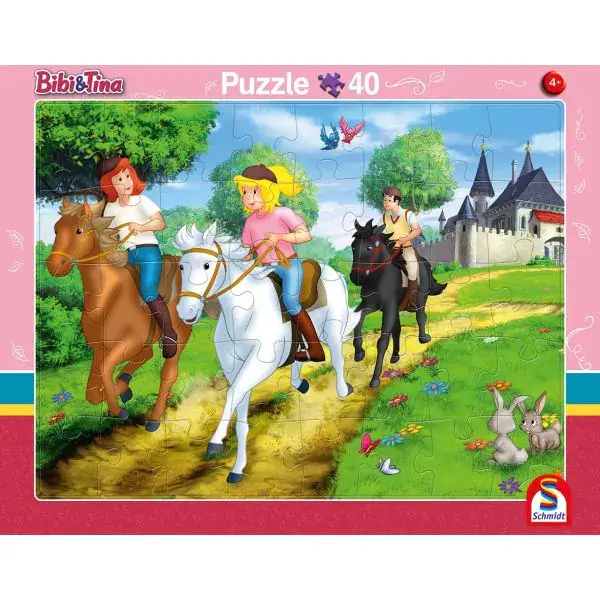 Schmidt Spiele Bibi & Tina: 2 Kinder Rahmenpuzzle, 24 Teile/ 40 Teile Osterangebot