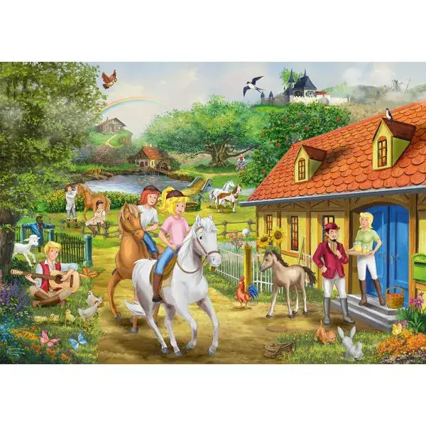 Schmidt Spiele Thomas Kinkade Studios: Bibi & Tina – Spaß auf dem Martinshof, 1.000 Teile Puzzle Kostenloser Versand international