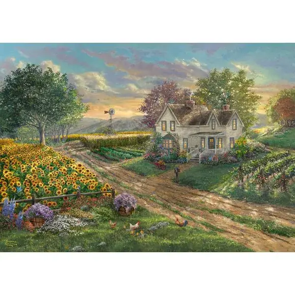 Schmidt Spiele Thomas Kinkade Studios: Sonnenblumenfelder, 1.000 Teile Puzzle Online