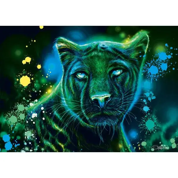 Schmidt Spiele Sheena Pike: Neon Blau-grüner Panther, 1.000 Teile Puzzle Outlet