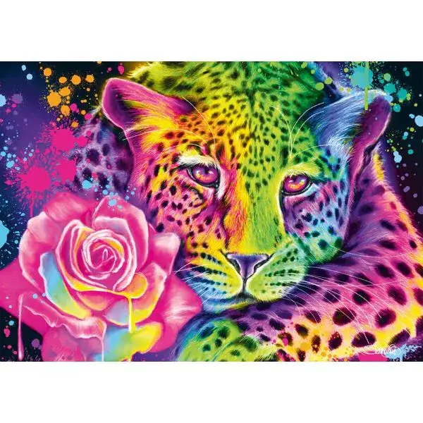 Schmidt Spiele Sheena Pike: Neon Regenbogen-Leopard, 1.000 Teile Puzzle Angebote