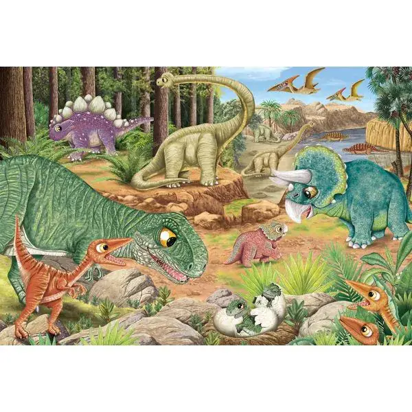 Schmidt Spiele Spaß mit Dinosauriern, 3x 24 Teile Kinderpuzzle Fabrikpreis