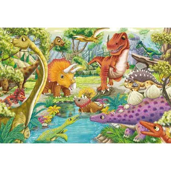 Schmidt Spiele Spaß mit Dinosauriern, 3x 24 Teile Kinderpuzzle Fabrikpreis