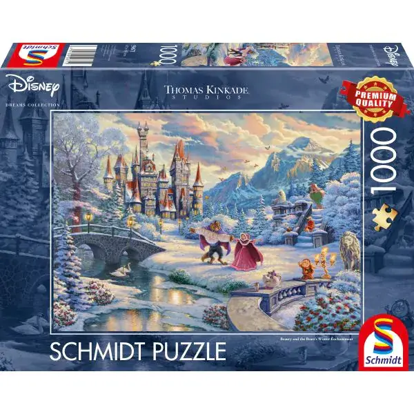 Schmidt Spiele Thomas Kinkade Studios: Disney, Die Schöne und das Biest, Zauberhafter Winterabend, 1.000 Teile Puzzle Versandkostenfrei