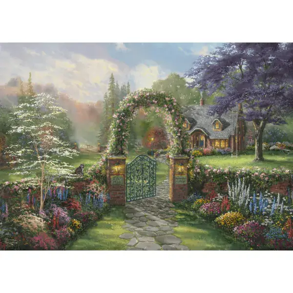Schmidt Spiele Thomas Kinkade Studios: Hummingbird Cottage, 1.000 Teile Puzzle Große Rabatte