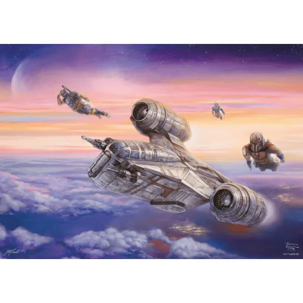 Schmidt Spiele Thomas Kinkade Studios: Star Wars The Mandalorian - Die Eskorte , 1.000 Teile Puzzle Kauf eins, bekomm eins gratis