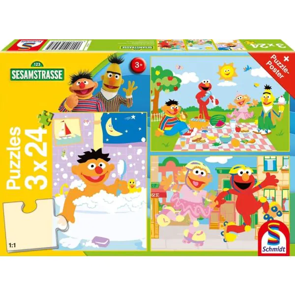 Schmidt Spiele Sesamstrasse®: Sachen machen, 3x24-teiliges Kinderpuzzle Bis zu 55% Rabatt