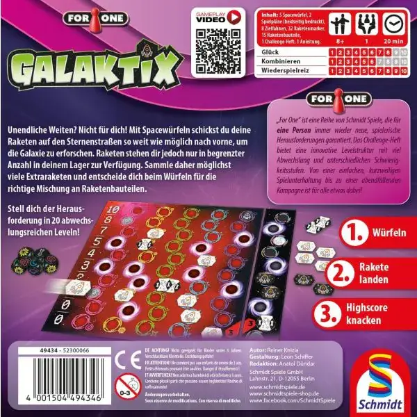 Schmidt Spiele For One – Galaktix, Familienspiel Fabrikverkauf