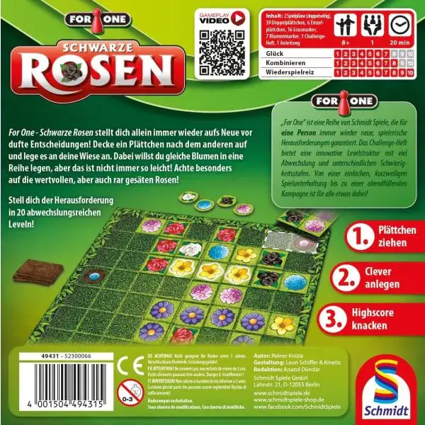 Schmidt Spiele For One – Schwarze Rosen, Familienspiel Kostenloser Versand