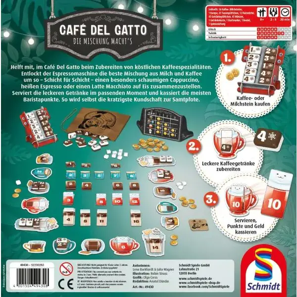 Schmidt Spiele Café Del Gatto, Familienspiel Versandkostenfrei