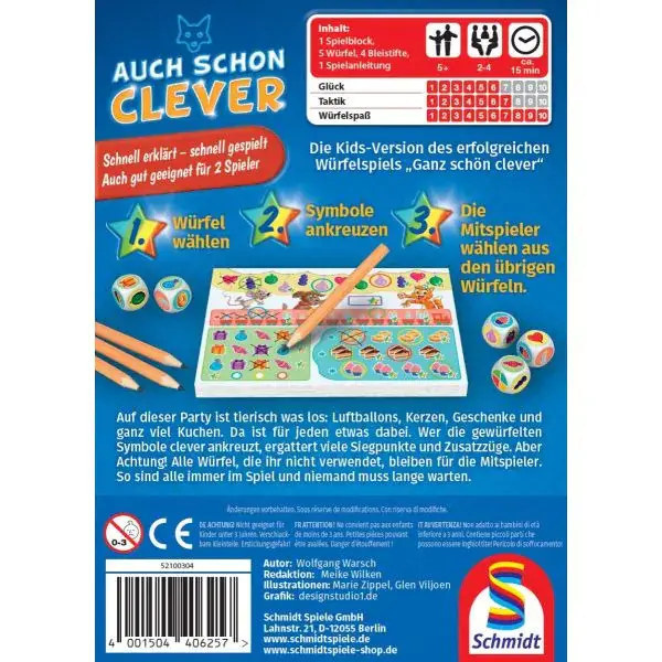 Schmidt Spiele Auch schon clever, Kinderspiel Valentinstagsangebot