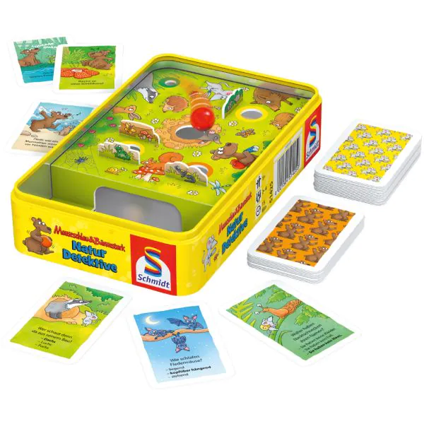 Schmidt Spiele Mauseschlau & Bärenstark: Naturdetektive, Reisespiel in der Metalldose Heißer Verkauf