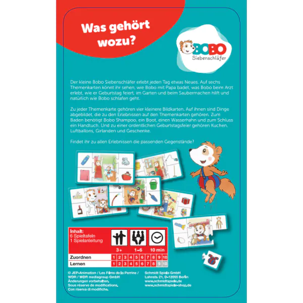 Schmidt Spiele Bobo Siebenschläfer, Was gehört wozu? Top Angebot