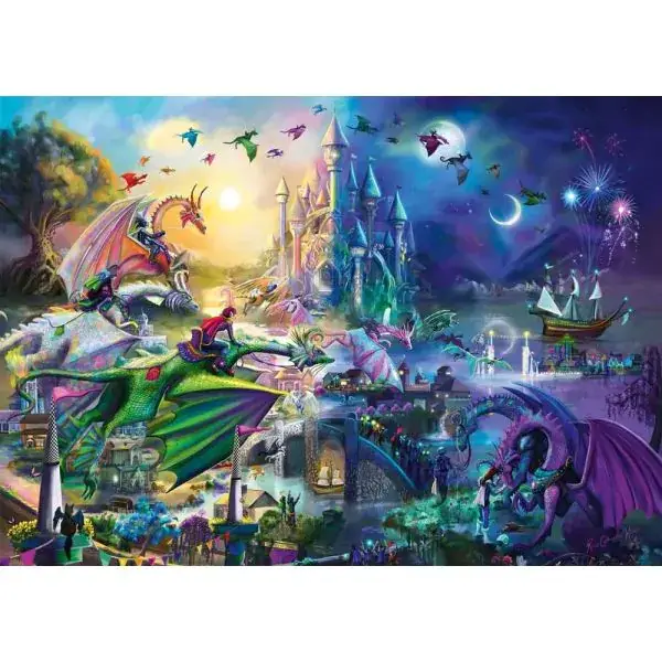 Schmidt Spiele Rose Cat Khan: Nächtlicher Drachen-Wettstreit, 1.000 Teile Puzzle Schlussverkauf