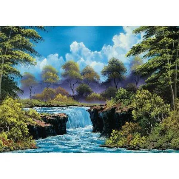 Schmidt Spiele Bob Ross: Wasserfall auf der Lichtung, 1.000 Teile Puzzle Limitierter Zeitrabatt