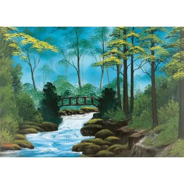 Schmidt Spiele Bob Ross: Abgelegene Brücke, 1.000 Teile Puzzle Fabrikpreis