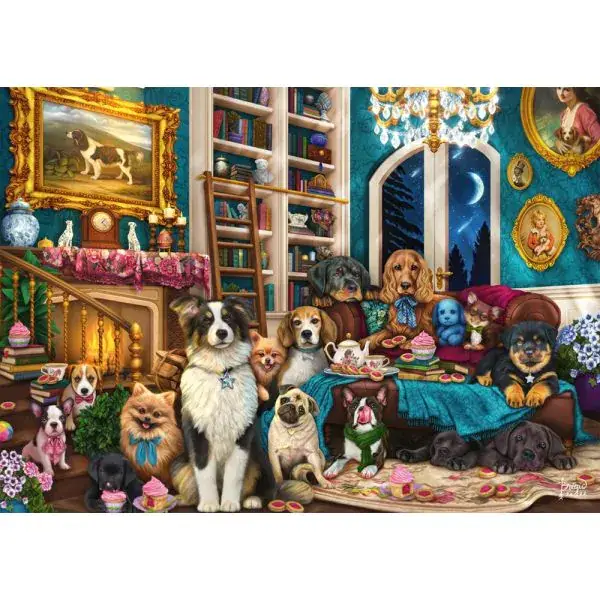Schmidt Spiele Brigid Ashwood: Party in der Bibliothek, 1.000 Teile Puzzle Jubiläumsangebot